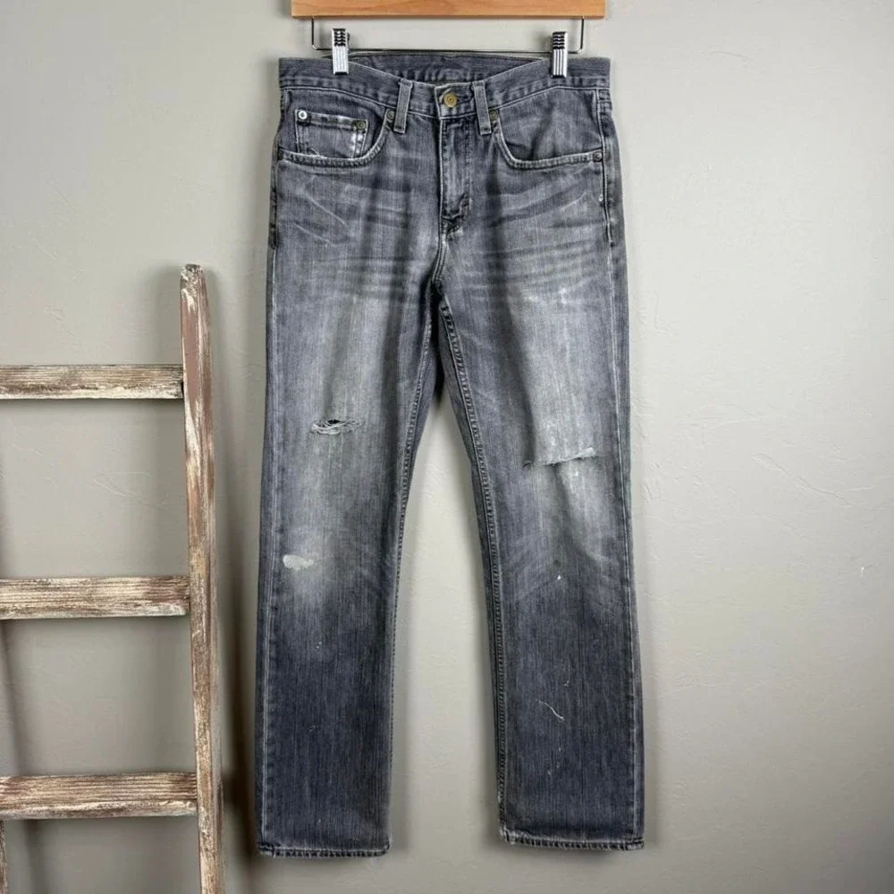 2010‎ Banana Republic Black Faded Distressed Slim Denim Jeans 29x32
